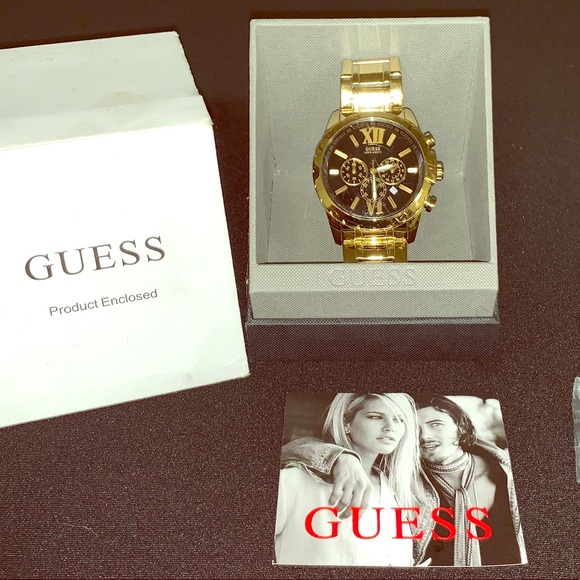 Guess Gold Watch | BLK Face | Heavy Weight | Used - Picture 2 of 5